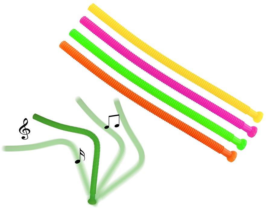Ljudrör olika toner 4-färgade sorterade - ca 70cm