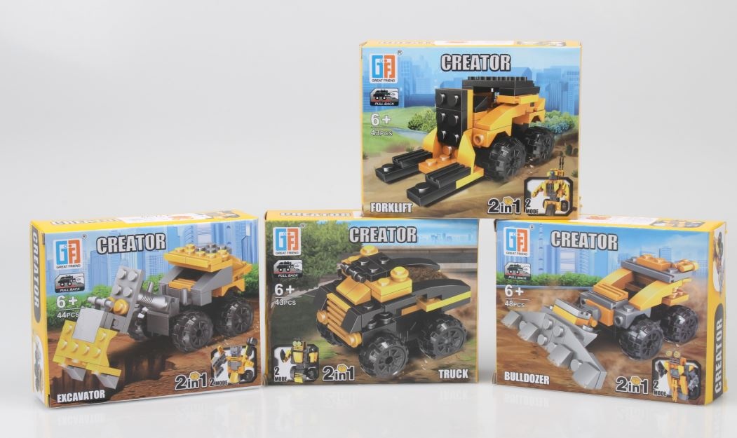 Kit 2-i-1 byggarbetsplats fordon /robot