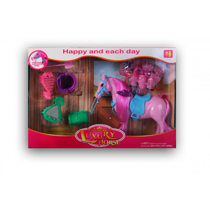 Häst 20 cm med tillbehör