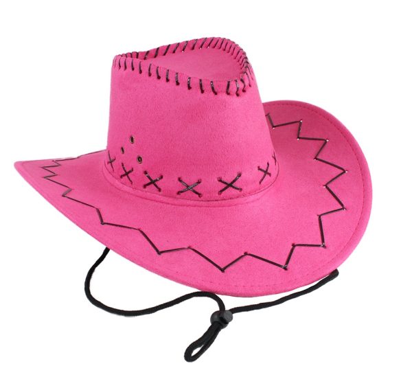 Cowboy hatt rosa mocka
