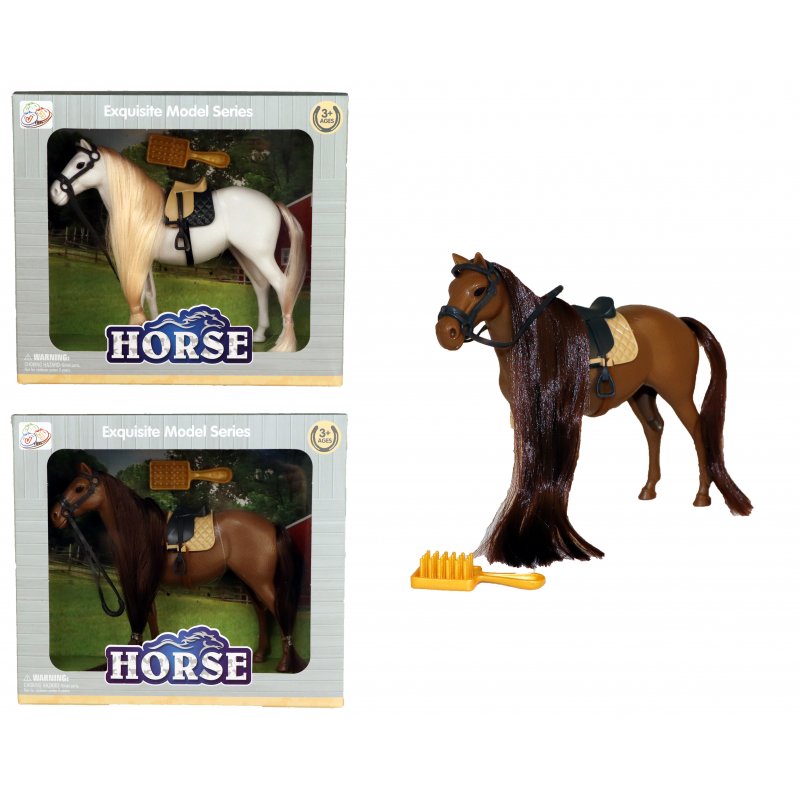 Häst 13 cm med tillbehör 2 olika färger