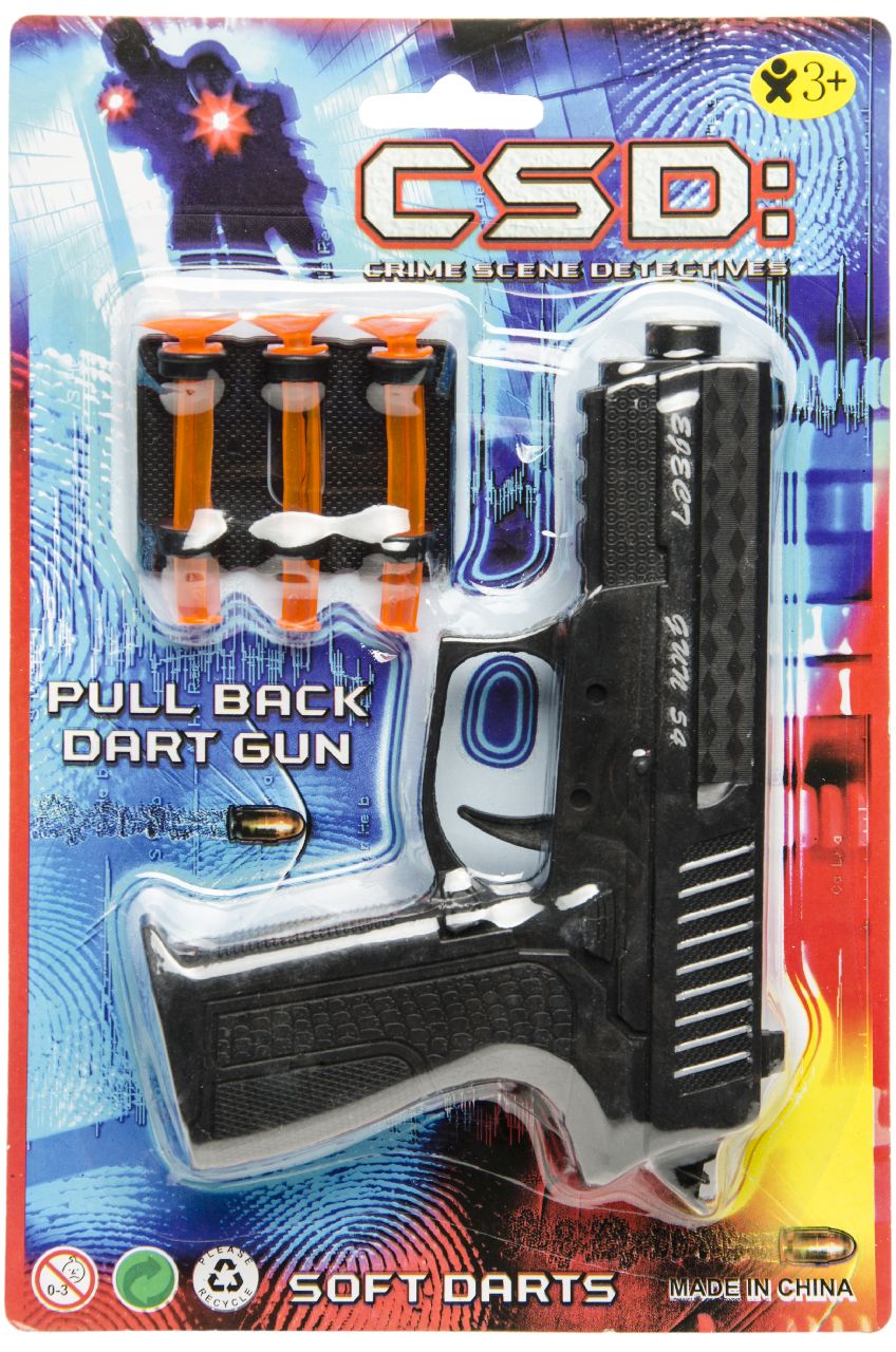 Detektivset med pistol 4-delat svart