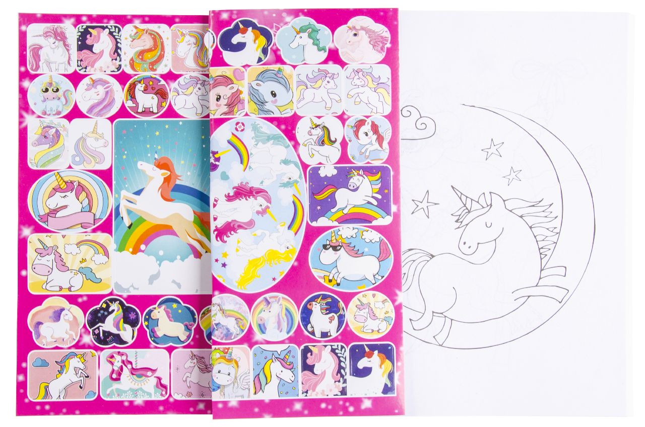 MÅLARBOK W KLISTERMÄRKE ENHÖRNING