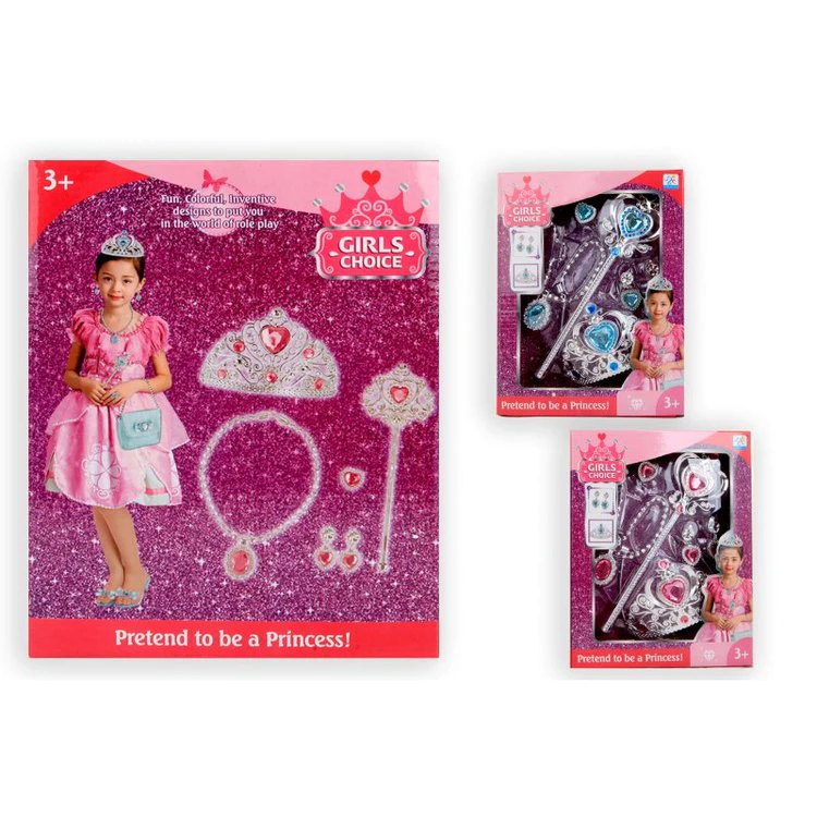 Flickaset tiara och smycken