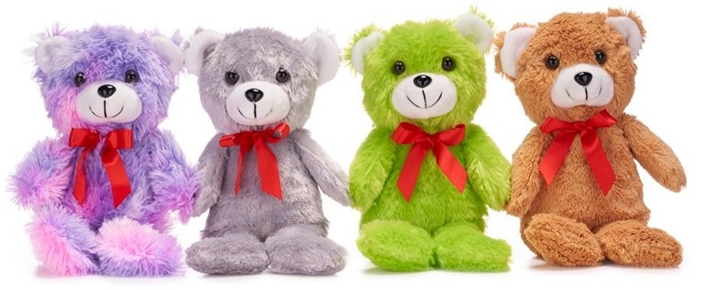 Plyschbjörnar med båge blandad 32cm
