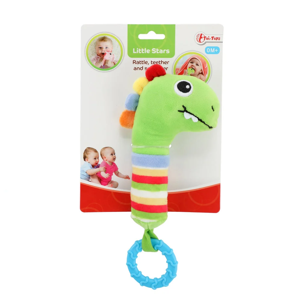 Babyskallra + bitring + pipljud 'Dino'