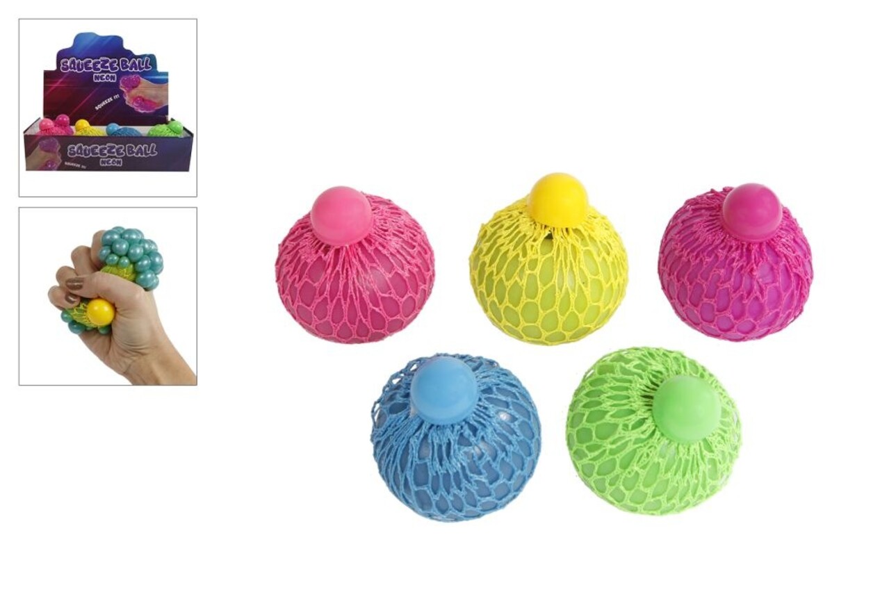 Klämboll neon med pärlspackel 6cm