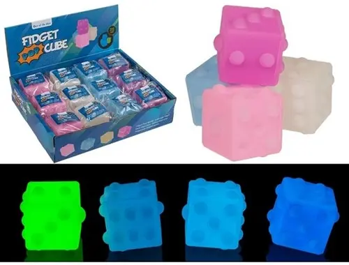 Fidget Pop-kub Glow in the Dark-tärningar