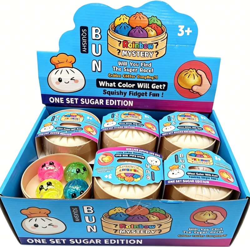 R-A7.2 TOY006-005 Squishy Mini Dumpling 4 st Sockerglitter - 12 st