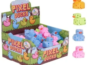 Pixel Duck 6x5cm 4 blandade