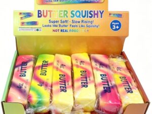 Långsamt stigande squishy smör 13cm - 12 st regnbågsfärgade